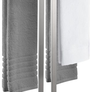 KES Standing Towel Rack 2-Tier Towel Rack Stand with Marble Base for Bathroom Floor, Upgrade Steady Design, Pro-Grade 18/8 Stainless Steel Brushed Finish, BTH217-2